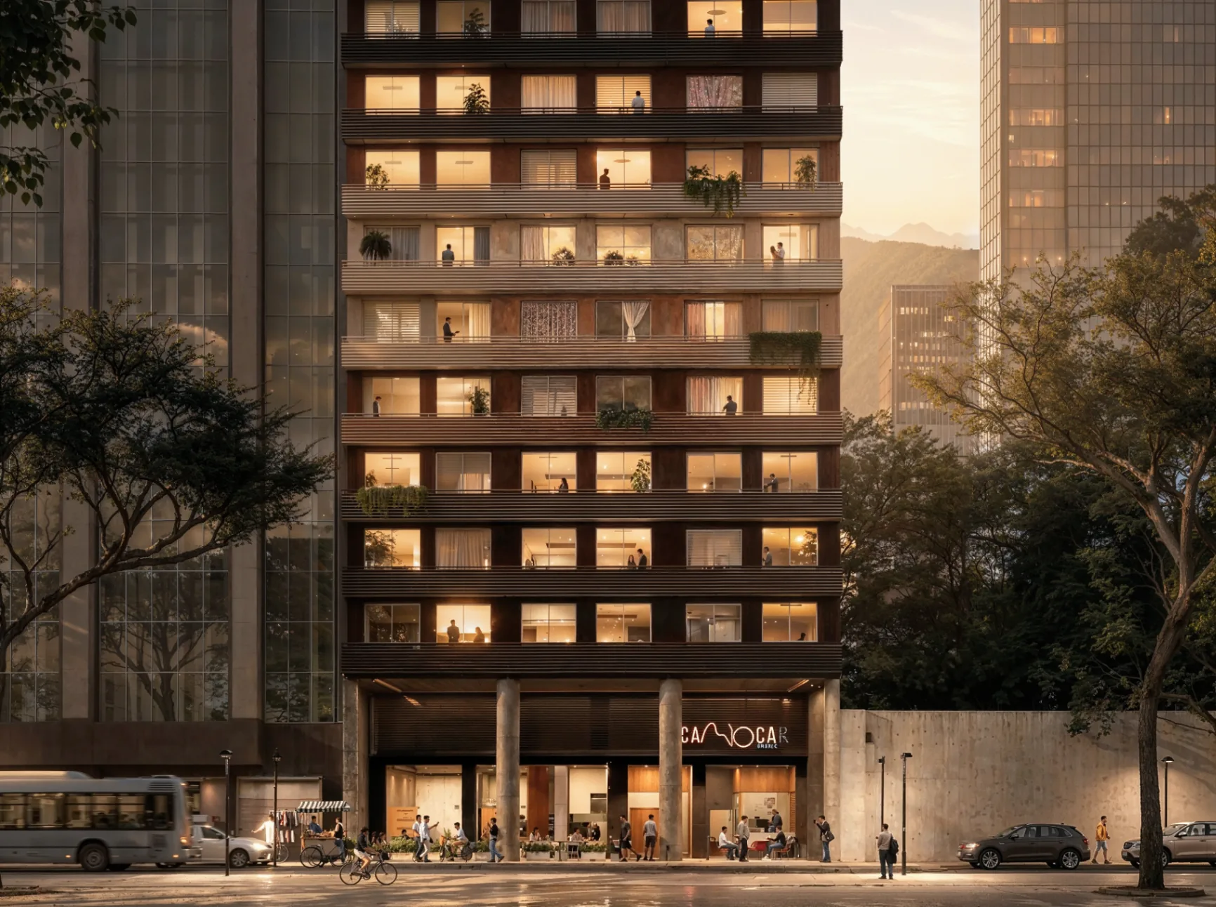 Visualização 3D do Edifício Carioca, empreendimento com plantas humanizadas