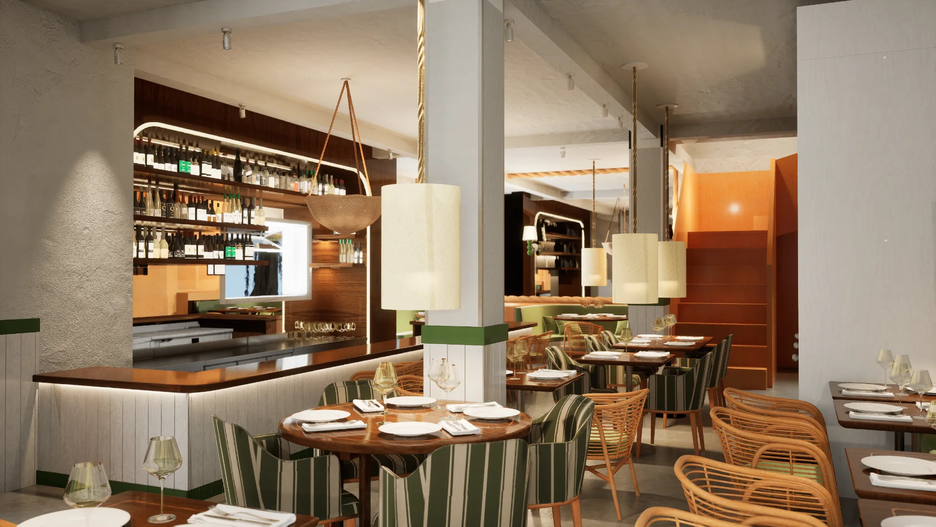 Vista do bar e salão — Restaurante Posì Mozza & Mare 2025